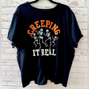 Old Navy Black Creeping It Real T-Shirt Size XXL